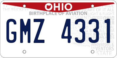 OH license plate GMZ4331