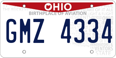 OH license plate GMZ4334