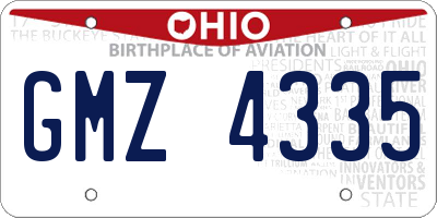 OH license plate GMZ4335
