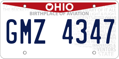 OH license plate GMZ4347