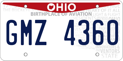 OH license plate GMZ4360