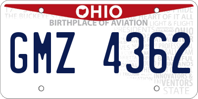 OH license plate GMZ4362