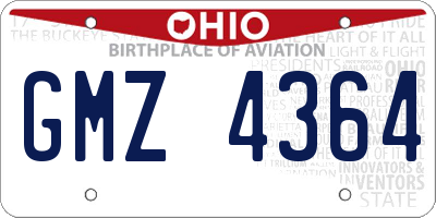 OH license plate GMZ4364