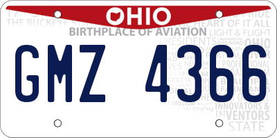 OH license plate GMZ4366