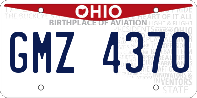 OH license plate GMZ4370