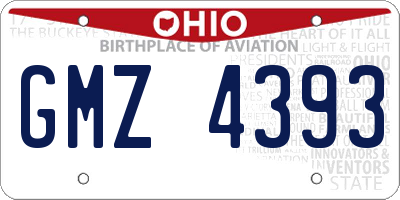 OH license plate GMZ4393
