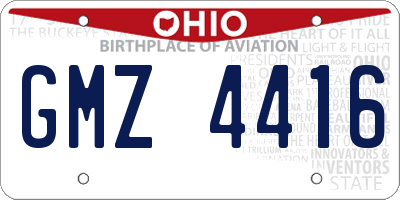 OH license plate GMZ4416