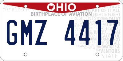 OH license plate GMZ4417