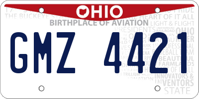 OH license plate GMZ4421