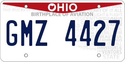 OH license plate GMZ4427