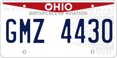 OH license plate GMZ4430