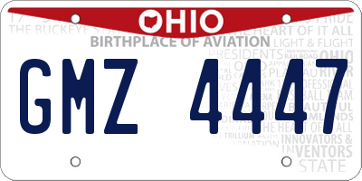 OH license plate GMZ4447