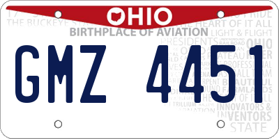 OH license plate GMZ4451