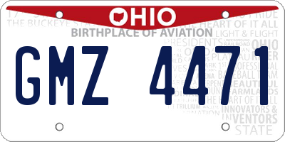 OH license plate GMZ4471