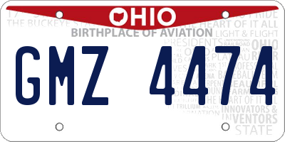 OH license plate GMZ4474