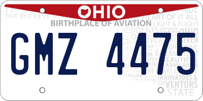OH license plate GMZ4475