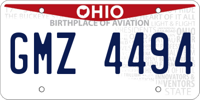 OH license plate GMZ4494