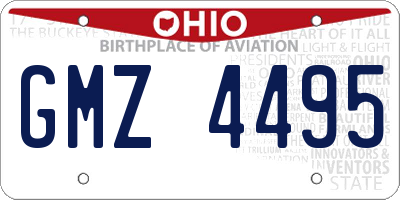 OH license plate GMZ4495
