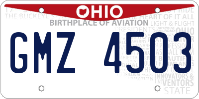 OH license plate GMZ4503