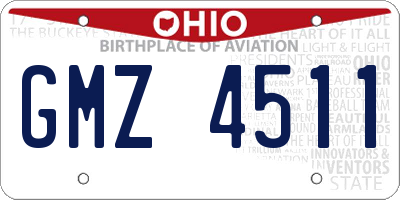 OH license plate GMZ4511