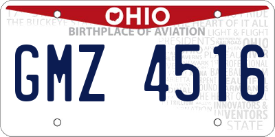OH license plate GMZ4516