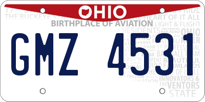 OH license plate GMZ4531
