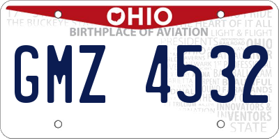 OH license plate GMZ4532