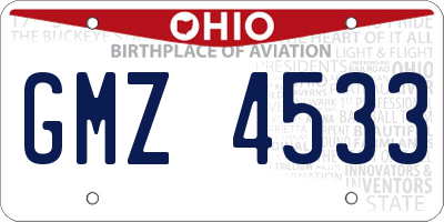 OH license plate GMZ4533