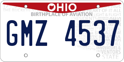 OH license plate GMZ4537