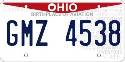 OH license plate GMZ4538