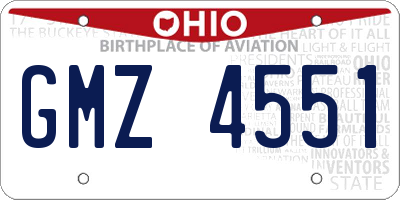 OH license plate GMZ4551