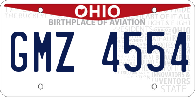 OH license plate GMZ4554