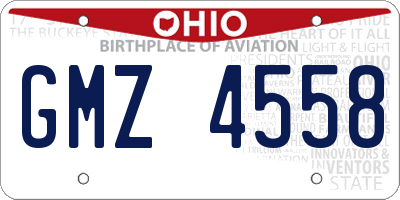 OH license plate GMZ4558