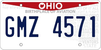 OH license plate GMZ4571
