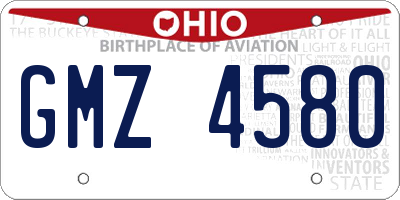 OH license plate GMZ4580