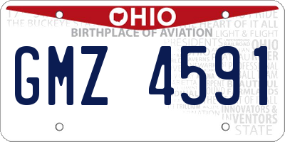 OH license plate GMZ4591