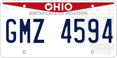 OH license plate GMZ4594