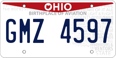 OH license plate GMZ4597