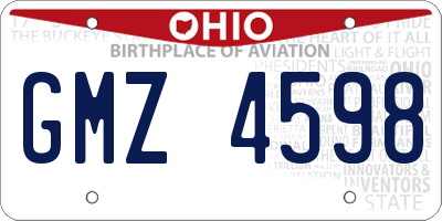 OH license plate GMZ4598