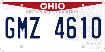 OH license plate GMZ4610