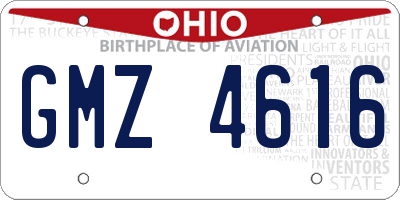 OH license plate GMZ4616