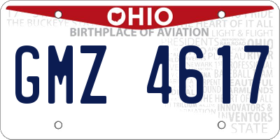 OH license plate GMZ4617