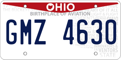 OH license plate GMZ4630