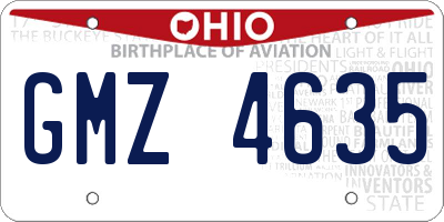 OH license plate GMZ4635