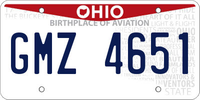 OH license plate GMZ4651