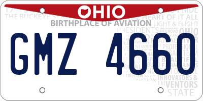 OH license plate GMZ4660