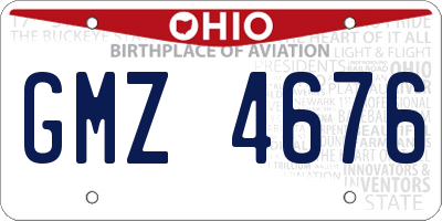 OH license plate GMZ4676