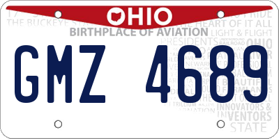 OH license plate GMZ4689