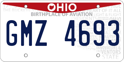OH license plate GMZ4693