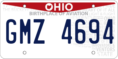 OH license plate GMZ4694